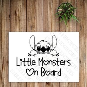 *2 for $20* Little Monsters On Board Stitch Vinyl Decal Sticker Handcrafted